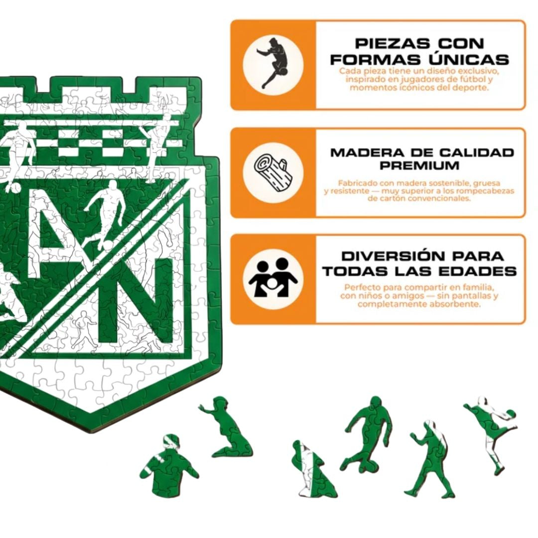 Atlético Nacional- Rompecabezas de Madera