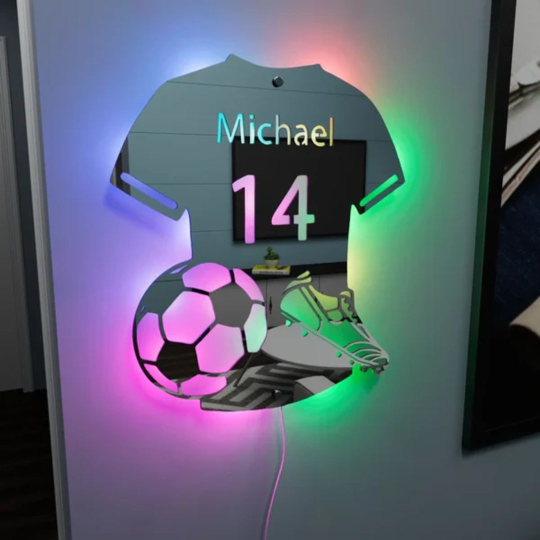 Lámina LED| En Forma De Camiseta Personalizada Tipo Espejo