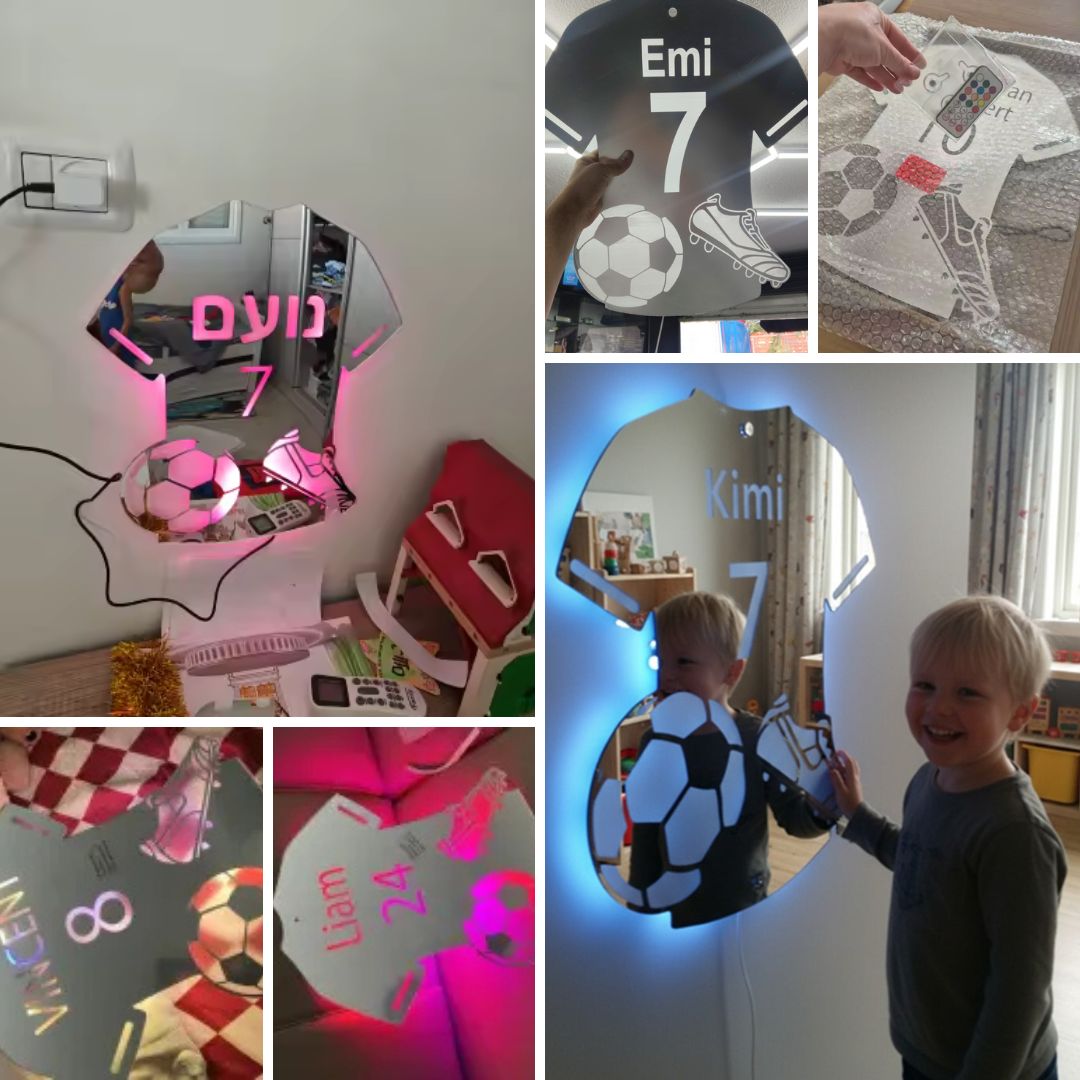 Lámina LED| En Forma De Camiseta Personalizada Tipo Espejo