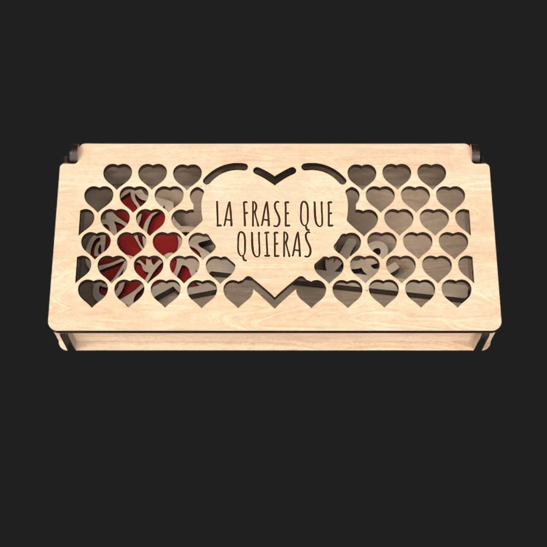 Caja de regalo de corazón con rosa love